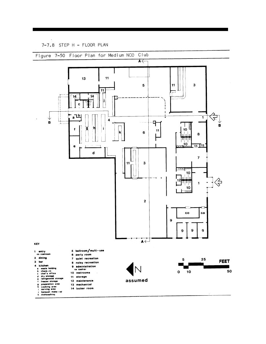 Figure 7-50 Floor Plan for Medium NCO Club